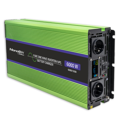 Qoltec Przetwornica Monolith ładowanie baterii UPS 3000W 6000W 12V/230V |Cz