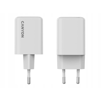 CANYON Ładowarka sieciowa CU45AC GaN 45W 1xPD 1xQC EU Biała