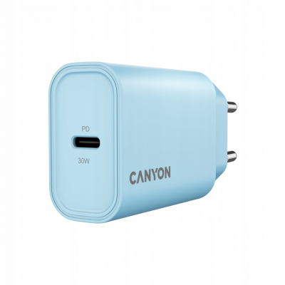 CANYON Ładowarka sieciowa OnCharge 30CL 30W 1xPD EU Niebieska