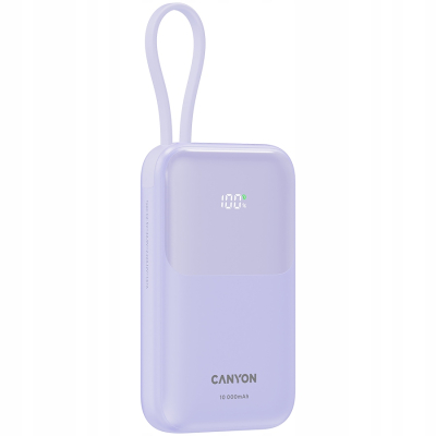 CANYON Power Bank OnPower 101 z kablem 10000 mAh PD22.5W Fiolet