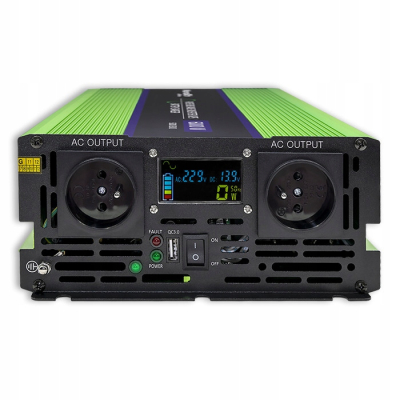 Qoltec Przetwornica Monolith ładowanie baterii UPS 2500W 5000W 12V/230V |Cz