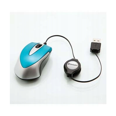 Verbatim Go Mini 49022 Mysz przewodowa, niebieska, 1000DPI