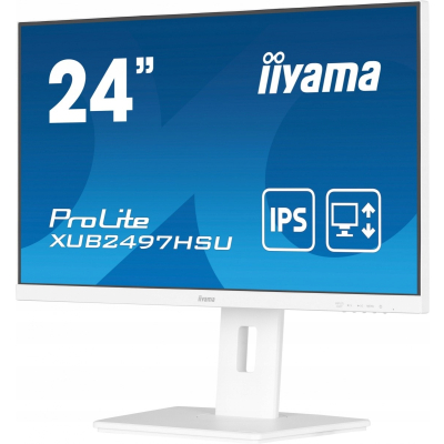 IIYAMA Monitor 24 cale XUB2497HSU-W2 IPS HDMI DP 2x2W USB Pivot HAS(150mm)