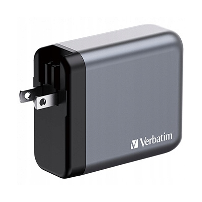 Verbatim Ładowarka GaN USB 3.0 USB C szara, 140 W, wymienne końcówki C,G,A