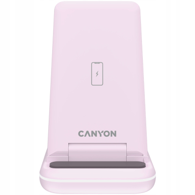 Canyon WS-304 - składana ładowarka bezprzewodowa 3-w-1 (Iced Pink)
