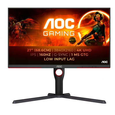AOC Monitor U27G3X 27 cali IPS 4K 160Hz HDMIx2 DPx2