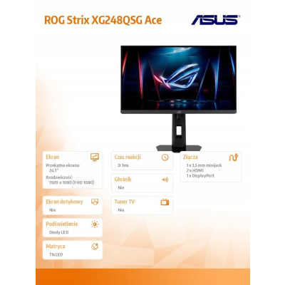 ASUS Monitor 24 cale Rog Strix XG248QSG 610Hz 2xHDMI DP