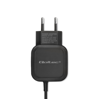 Qoltec Ładowarka sieciowa 17W 5V 3.4A USB + USB typ C