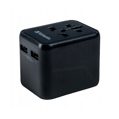 Verbatim Adapter podróżny World-to-World UTA-01 USB-A, czarny, 12 W