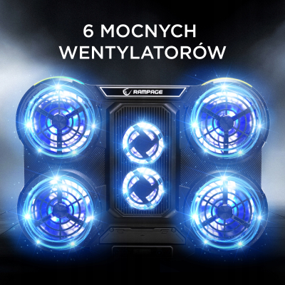 Rampage PROTE R6 - Podstawka chłodząca pod laptop 10-17