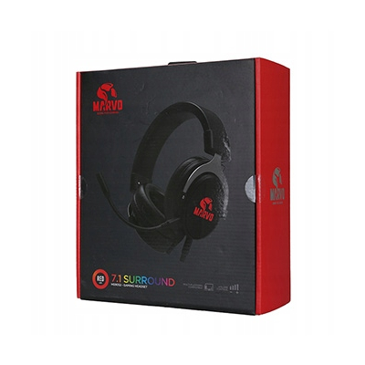 Marvo HG9052 słuchawki z mikrofonem, przewodowa, podświetlane na czerwono