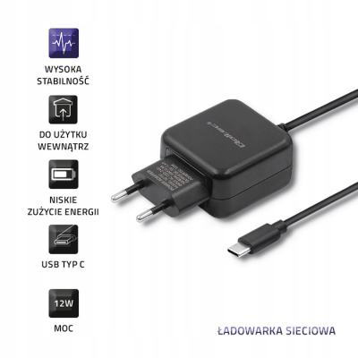 Qoltec Ładowarka sieciowa 12W 5V 2.4 USB typ C 50197