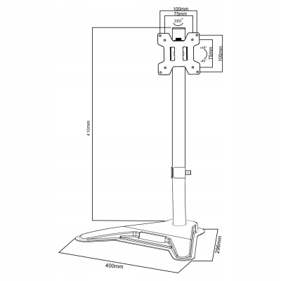 Maclean Uchwyt do monitora max VESA 100x100 13-27