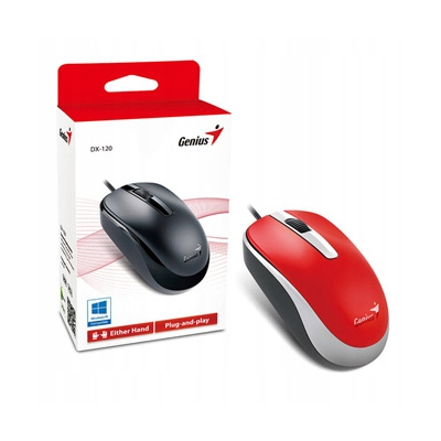 Genius DX-120 Mysz przewodowa, czerwona, 1200DPI