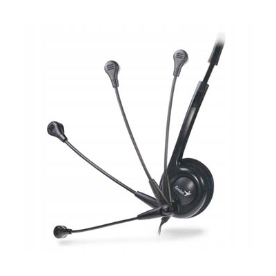 Genius HS-200C słuchawki z mikrofonem, przewodowa, czarna, 2x 3.5 mm jack