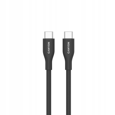 Canyon CC60SC10 - kabel USB-C do USB-C 60 W 1 m Silikonowy Czarny