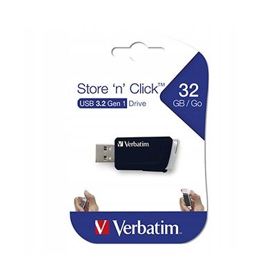 Verbatim USB flash disk, USB 3.0, 32GB, Store N Click, czarny USB A