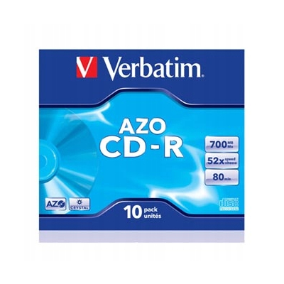 Verbatim CD-R AZO Crystal 10-pack 700MB 52x 80min. 12cm bez jewel box