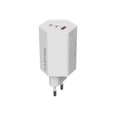 CANYON Ładowarka sieciowa HEXAGON 65 GaN 65W 2xPD 1xQC EU Biała