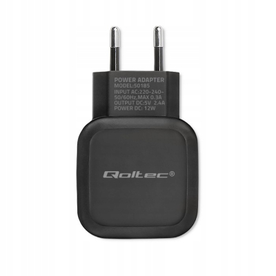 Qoltec Ładowarka sieciowa 12W 5V 2.4A 2xUSB