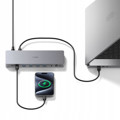 CUDY CS700 Stacja dokująca 13 w 1 10Gbps USB-C 4K 150W
