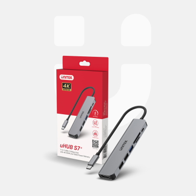 Unitek Hub USB-C aluminium 7w1