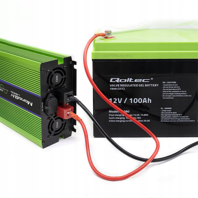 Qoltec Przetwornica Monolith ładowanie baterii UPS 1000W 2000W 12V/230V