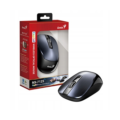 Genius NX-7125 Mysz bezprzewodowa, metaliczna szara, 1200DPI