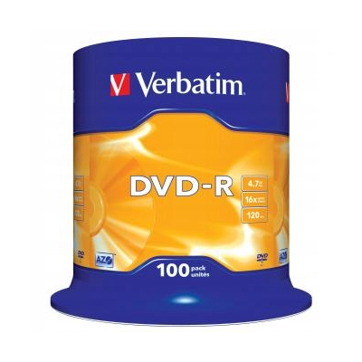 Verbatim DVD-R Matt Silver 4.7GB 16x spindle 100-pack 12cm do archiwizacji