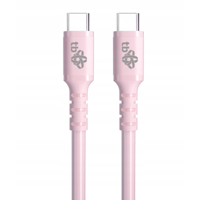 Kabel USB C - USB C 60W żelowy 1m różowy