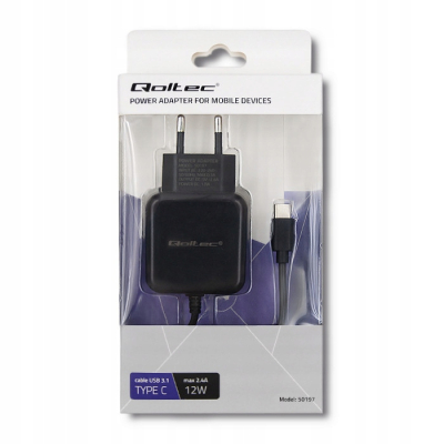 Qoltec Ładowarka sieciowa 12W 5V 2.4 USB typ C 50197