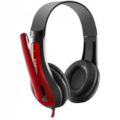 Canyon HSC 1 przewodowy zestaw słuchawkowy PC 2 m czarno-czerwony