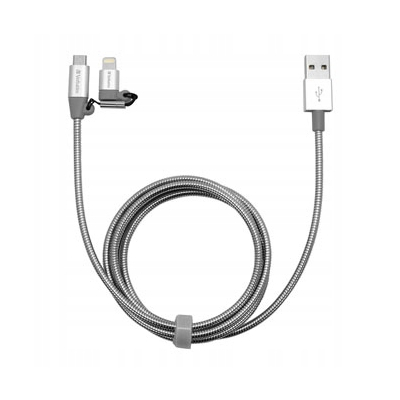 Verbatim USB kabel (2.0) USB A M - microUSB (M) + Lightning (M) 1m 48869