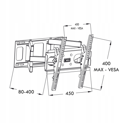 UCHWYT DO TV 23-60 50KG AR-51 ART reg. pion/poziom