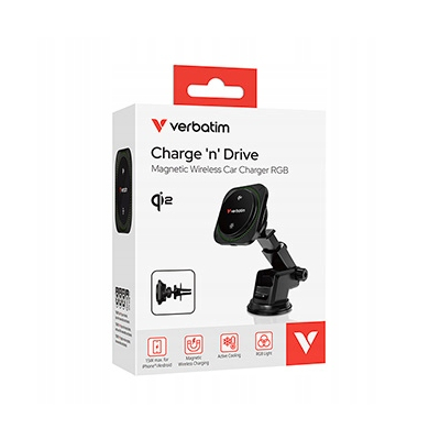 Verbatim uchwyt telefonu do samochodu z ładowarką indukcyjną technologia Qi