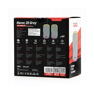 Marvo głośniki HAVOC 20GY, 6W, szary, podświetlane