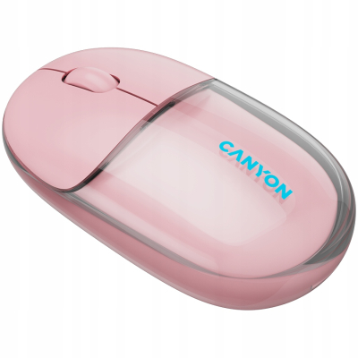 CANYON mouse 24 BT Wireless Transparent Pink - lekka mysz bezprzewodowa