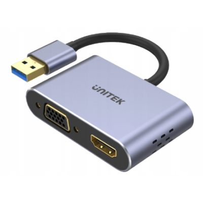 Unitek Adapter USB na HDMI i VGA, FullHD