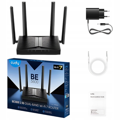 CUDY Router WIFI 7 Bezprzewodowy BE3600 WR3600H 2,5G MESH VPN