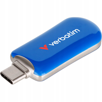 Verbatim USB flash disk, USB C, 64GB, Plectra, niebieski, 30232, USB C