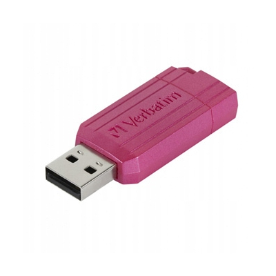 Verbatim USB flash disk, USB 2.0, 128GB, StoreNGo PinStripe, różowy, 49460