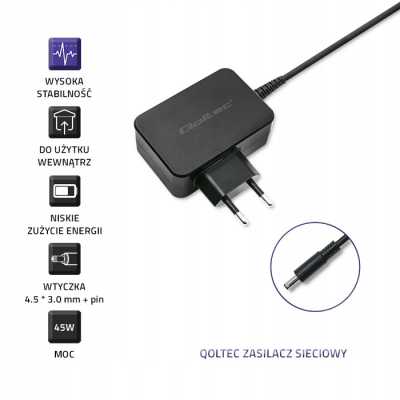 Qoltec Zasilacz do Dell 45W 19.5V 2.31A 4.5*3.0+pin