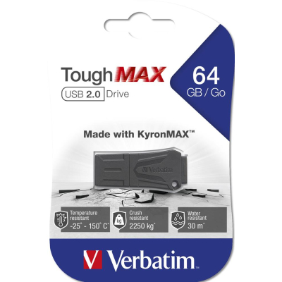 Verbatim USB flash disk USB 2.0 64GB ToughMAX czarny 49332 USB A