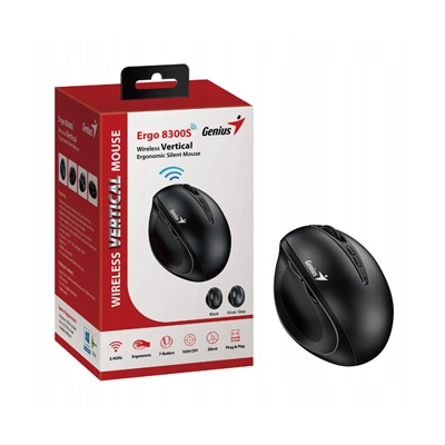 Genius Ergo 8300S Mysz bezprzewodowa, czarna, 1600DPI