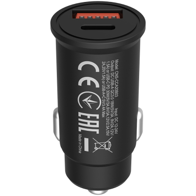 CANYON Ładowarka samoch. C-20-03 PD30W QC3.0 USB-C USB-A Czarna