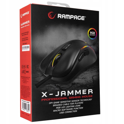 Rampage Mysz X-JAMMER V2 RGB 12800DPI 1kHz Macro