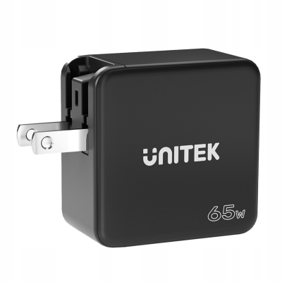 Unitek Ładowarka GaN, PD 65W, podróżna, 3 porty