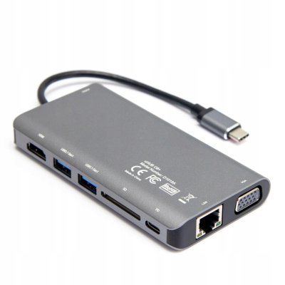 UNITUnitek HUB USB-C D1019B 8 w 1 SKLEP KOZIENICE RADOM