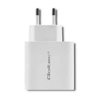 Qoltec Ładowarka sieciowa 45W 5-20V 2.4-3A USB typ C PD USB 3.0 Biała