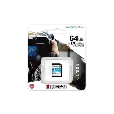 Kingston Karta pamięci SD 64GB Canvas Go Plus 170/70MB/s CL10 U3 V30